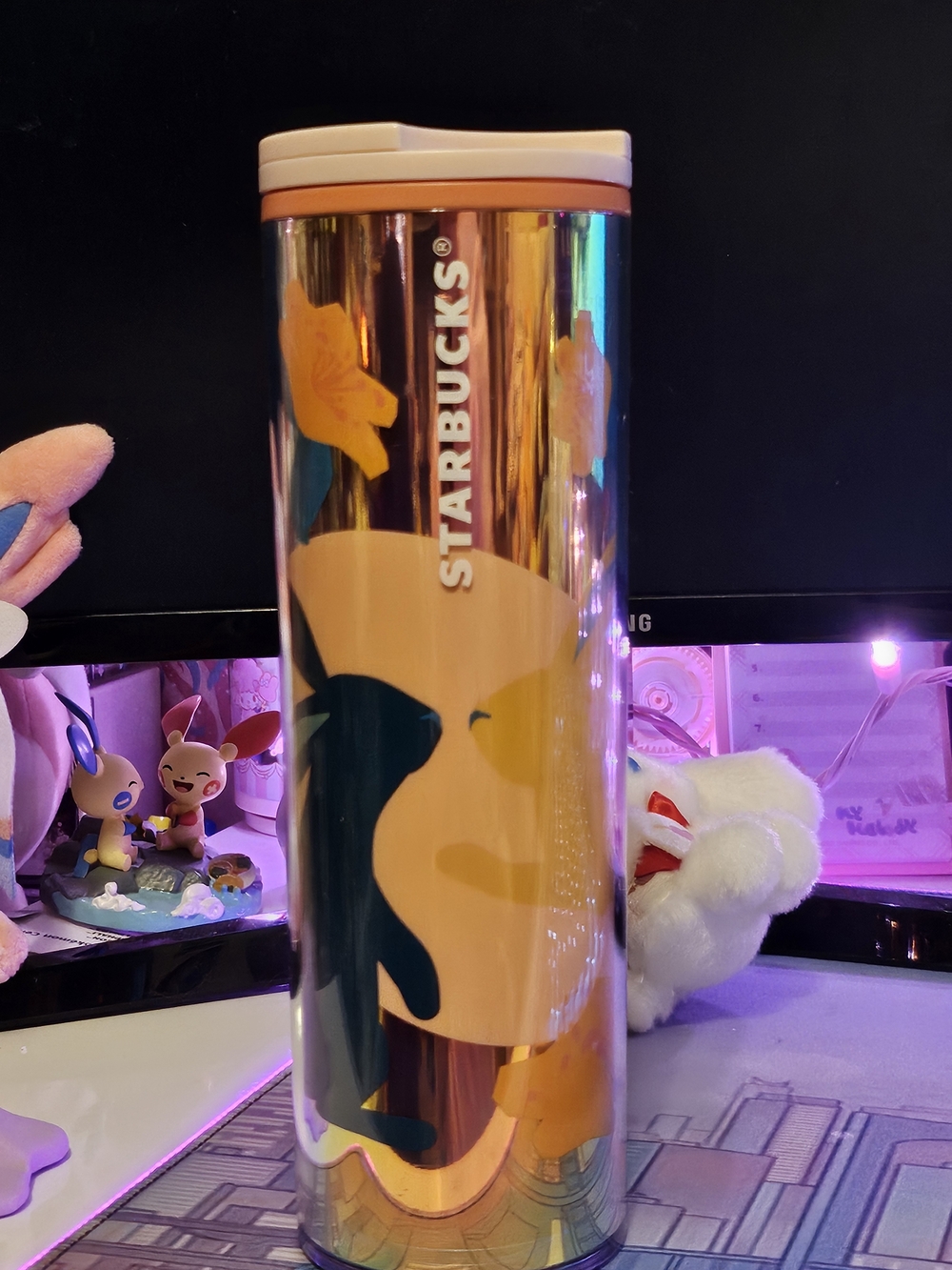 Starbucks Iridescent Floral Travel Tumbler - Pink & Gold